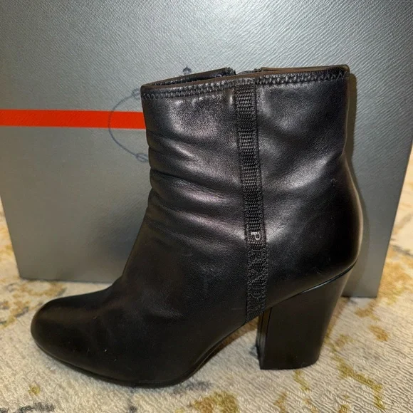 Prada Black Heeled Leather Boots - Picture 8 of 16